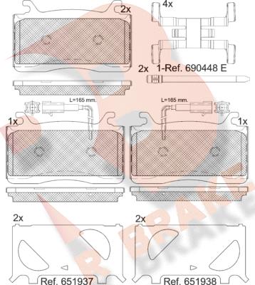 R Brake RB2310 - Kit pastiglie freno, Freno a disco autozon.pro