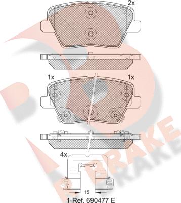 R Brake RB2318 - Kit pastiglie freno, Freno a disco autozon.pro