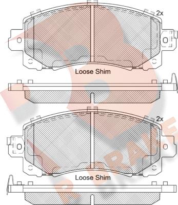 R Brake RB2313 - Kit pastiglie freno, Freno a disco autozon.pro