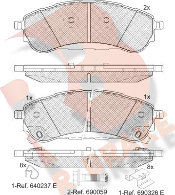 R Brake RB2389 - Kit pastiglie freno, Freno a disco autozon.pro