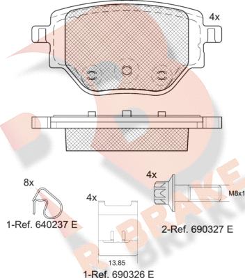 R Brake RB2384 - Kit pastiglie freno, Freno a disco autozon.pro