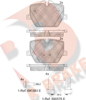 R Brake RB2386 - Kit pastiglie freno, Freno a disco autozon.pro