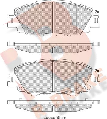 R Brake RB2387 - Kit pastiglie freno, Freno a disco autozon.pro