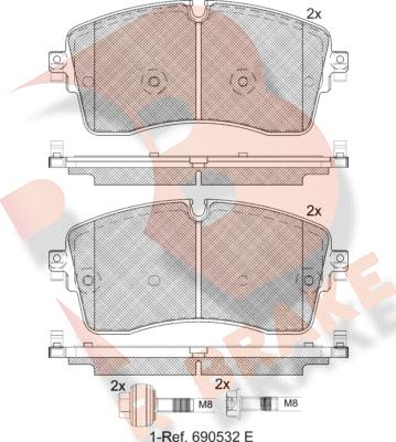 R Brake RB2335-200 - Kit pastiglie freno, Freno a disco autozon.pro