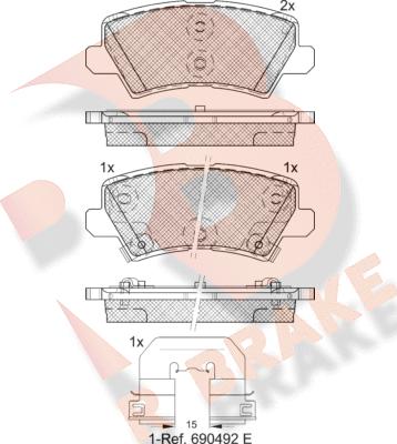 R Brake RB2330 - Kit pastiglie freno, Freno a disco autozon.pro