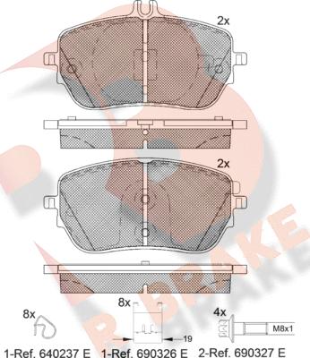 R Brake RB2337 - Kit pastiglie freno, Freno a disco autozon.pro