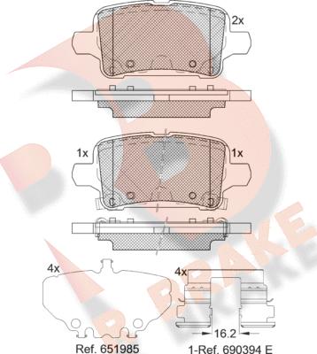 R Brake RB2326 - Kit pastiglie freno, Freno a disco autozon.pro