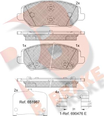 R Brake RB2320 - Kit pastiglie freno, Freno a disco autozon.pro