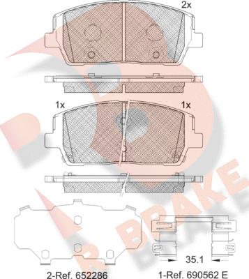 R Brake RB2378 - Kit pastiglie freno, Freno a disco autozon.pro