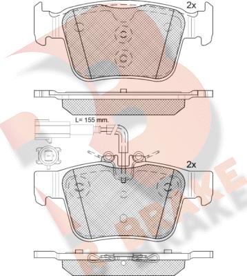 R Brake RB2299 - Kit pastiglie freno, Freno a disco autozon.pro