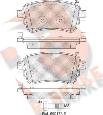 R Brake RB2294 - Kit pastiglie freno, Freno a disco autozon.pro