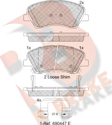 R Brake RB2298 - Kit pastiglie freno, Freno a disco autozon.pro