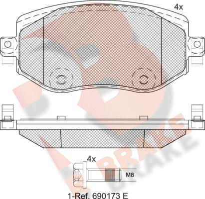 R Brake RB2292 - Kit pastiglie freno, Freno a disco autozon.pro