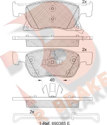 R Brake RB2246 - Kit pastiglie freno, Freno a disco autozon.pro