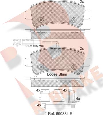 R Brake RB2240 - Kit pastiglie freno, Freno a disco autozon.pro