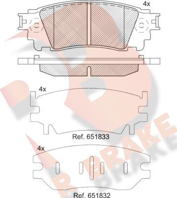 R Brake RB2241 - Kit pastiglie freno, Freno a disco autozon.pro