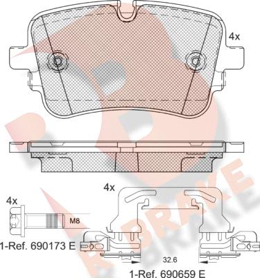 R Brake RB2248-203 - Kit pastiglie freno, Freno a disco autozon.pro