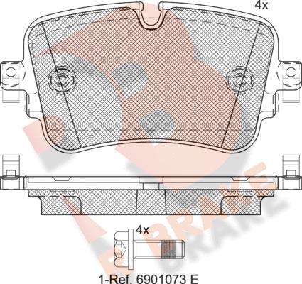 R Brake RB2248 - Kit pastiglie freno, Freno a disco autozon.pro