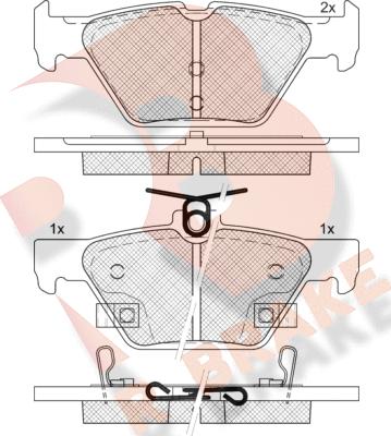 R Brake RB2242 - Kit pastiglie freno, Freno a disco autozon.pro