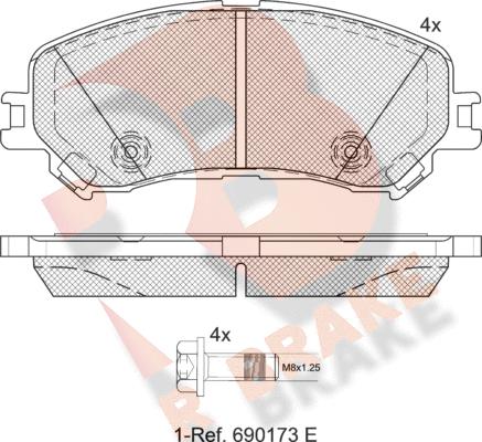 R Brake RB2259 - Kit pastiglie freno, Freno a disco autozon.pro