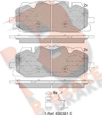 R Brake RB2254 - Kit pastiglie freno, Freno a disco autozon.pro