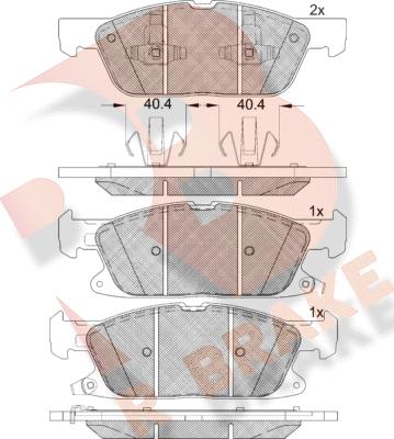 R Brake RB2250 - Kit pastiglie freno, Freno a disco autozon.pro