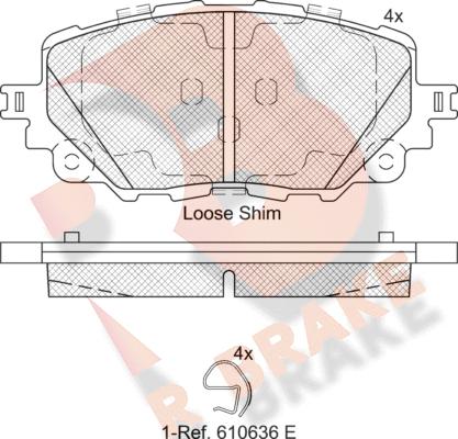 R Brake RB2251 - Kit pastiglie freno, Freno a disco autozon.pro