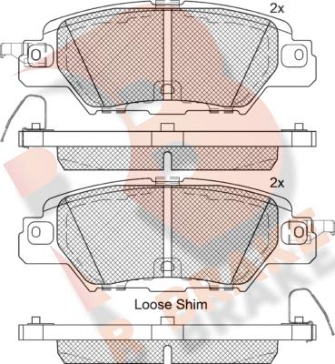 R Brake RB2258 - Kit pastiglie freno, Freno a disco autozon.pro