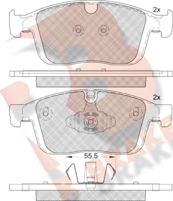 R Brake RB2266 - Kit pastiglie freno, Freno a disco autozon.pro