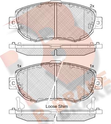 R Brake RB2203 - Kit pastiglie freno, Freno a disco autozon.pro