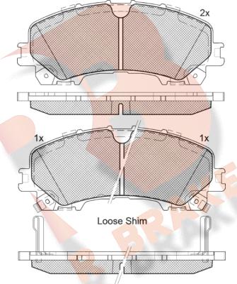 R Brake RB2202 - Kit pastiglie freno, Freno a disco autozon.pro