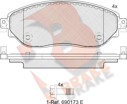 R Brake RB2219 - Kit pastiglie freno, Freno a disco autozon.pro