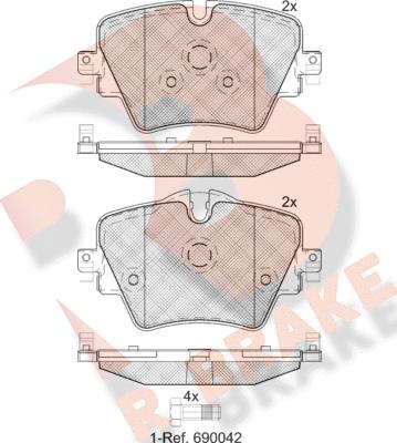 R Brake RB2216 - Kit pastiglie freno, Freno a disco autozon.pro