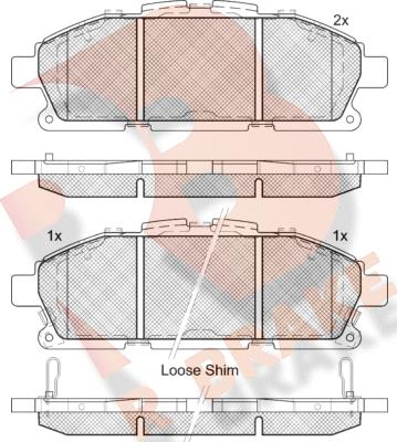 R Brake RB2210 - Kit pastiglie freno, Freno a disco autozon.pro