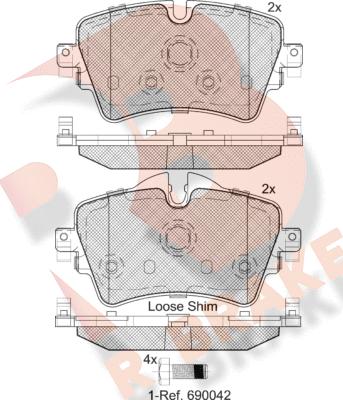 R Brake RB2211 - Kit pastiglie freno, Freno a disco autozon.pro