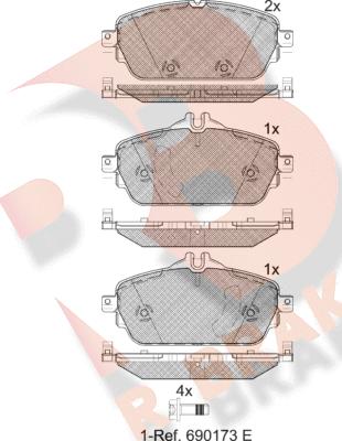 R Brake RB2212 - Kit pastiglie freno, Freno a disco autozon.pro