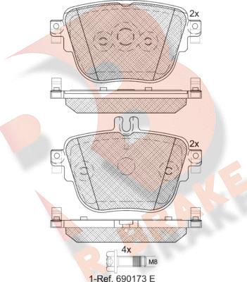 R Brake RB2289 - Kit pastiglie freno, Freno a disco autozon.pro