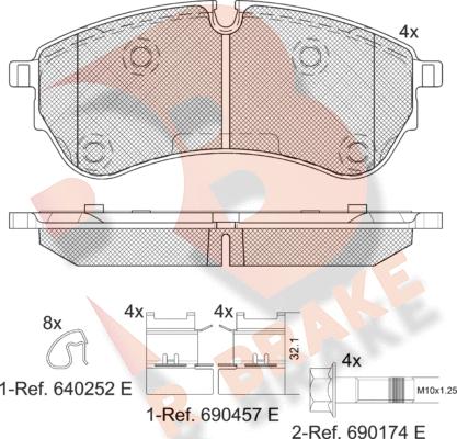 R Brake RB2284 - Kit pastiglie freno, Freno a disco autozon.pro