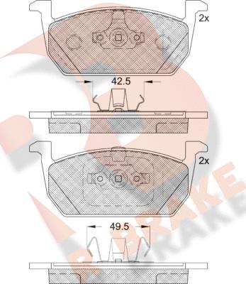 R Brake RB2285 - Kit pastiglie freno, Freno a disco autozon.pro