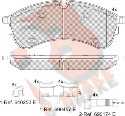 R Brake RB2283 - Kit pastiglie freno, Freno a disco autozon.pro