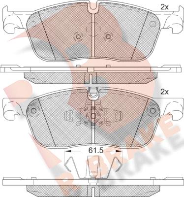 R Brake RB2236 - Kit pastiglie freno, Freno a disco autozon.pro