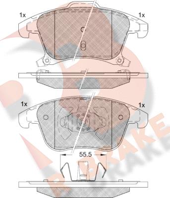 R Brake RB2231 - Kit pastiglie freno, Freno a disco autozon.pro