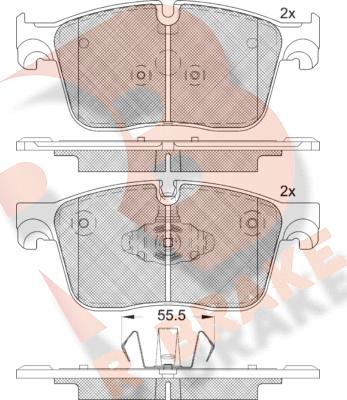 R Brake RB2238 - Kit pastiglie freno, Freno a disco autozon.pro