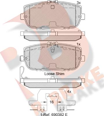 R Brake RB2229 - Kit pastiglie freno, Freno a disco autozon.pro