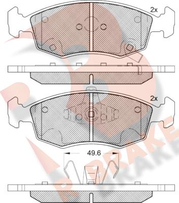 R Brake RB2225 - Kit pastiglie freno, Freno a disco autozon.pro