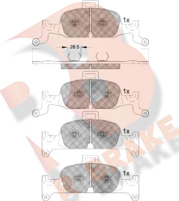 R Brake RB2279 - Kit pastiglie freno, Freno a disco autozon.pro