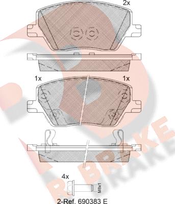 R Brake RB2275-207 - Kit pastiglie freno, Freno a disco autozon.pro