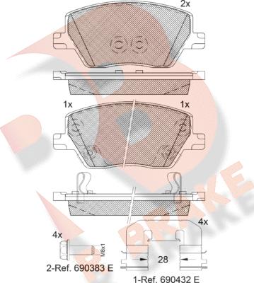 R Brake RB2275 - Kit pastiglie freno, Freno a disco autozon.pro