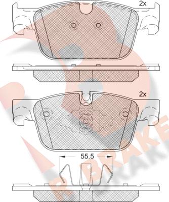 R Brake RB2276 - Kit pastiglie freno, Freno a disco autozon.pro