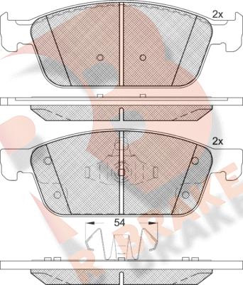 R Brake RB2273 - Kit pastiglie freno, Freno a disco autozon.pro